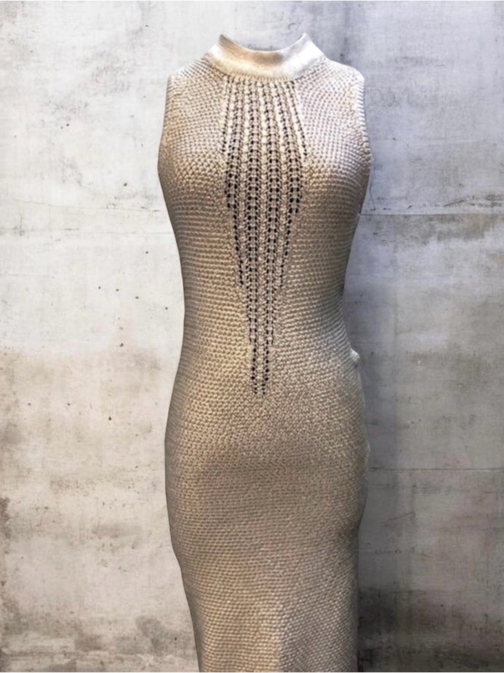 Wow Couture Sleeveless Metallic Knit Midi Bandage Dress